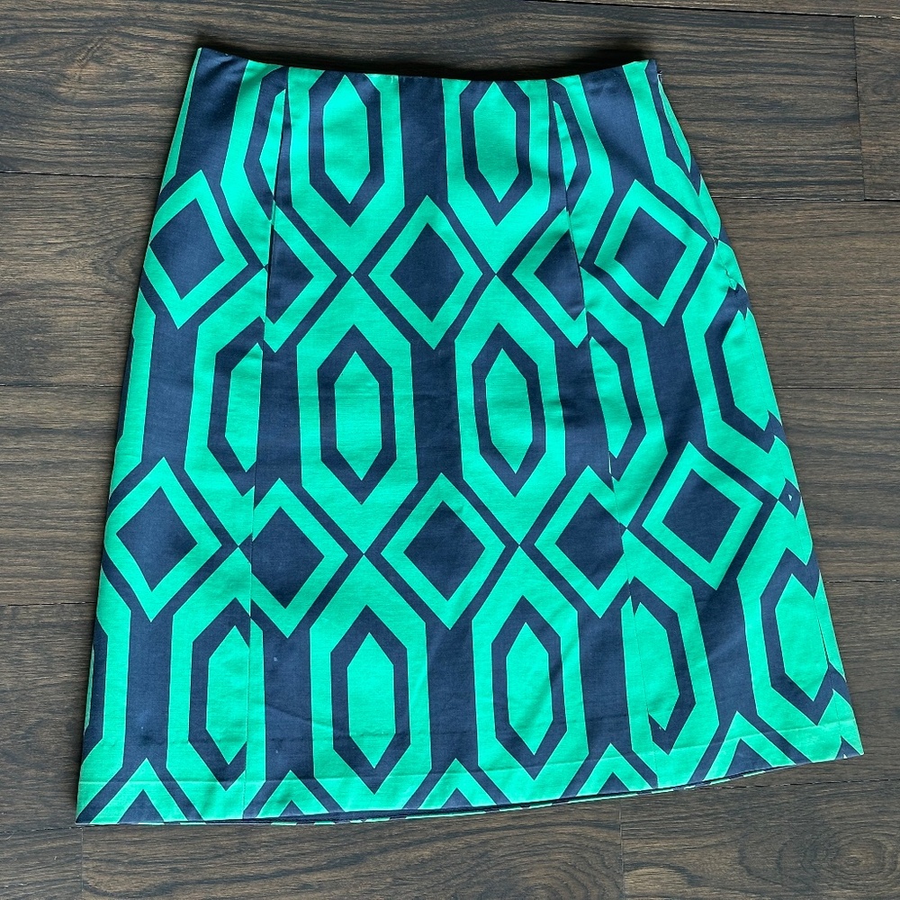 Ralph Lauren Black Label Collection Navy & Green Cotton Skirt